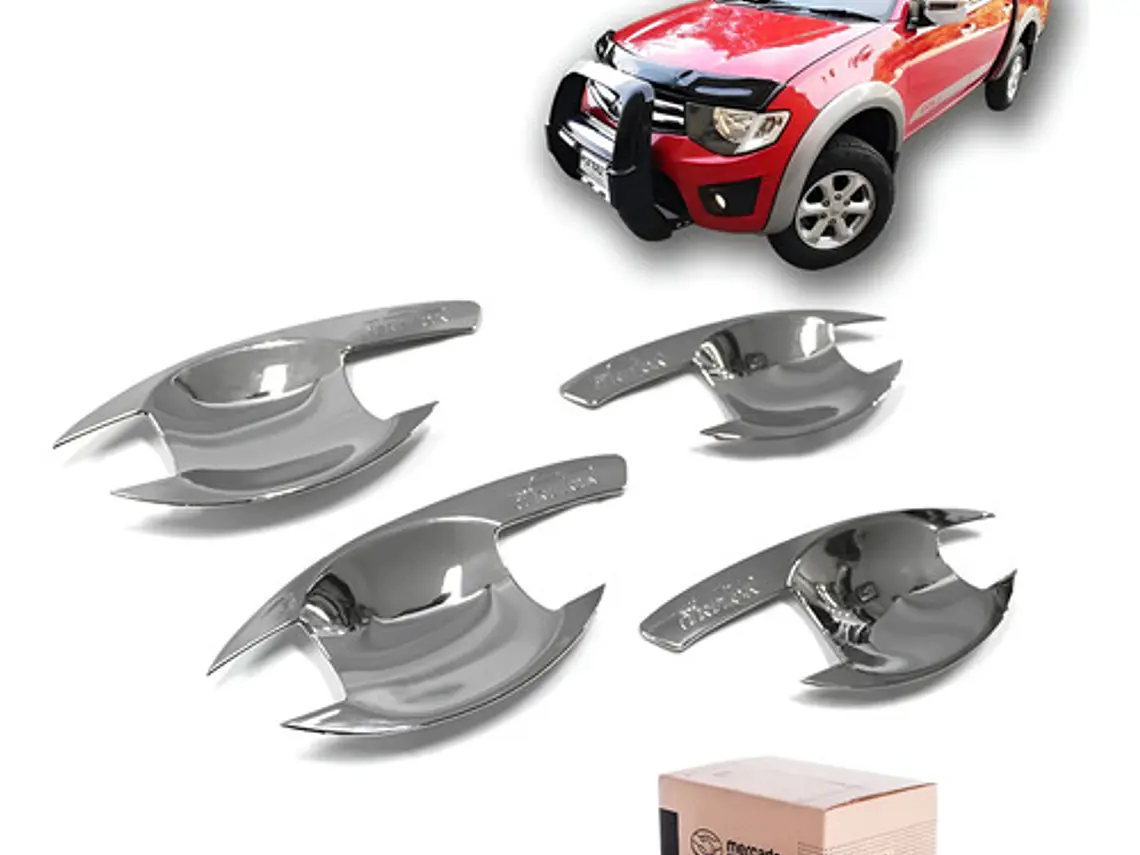 Set 4 Fondos Manillas Cromadas Mitsubishi L200 2007 - 2015  1