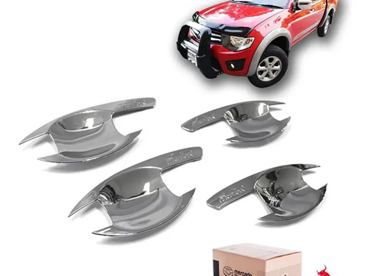 Set 4 Fondos Manillas Cromadas Mitsubishi L200 2007 - 2015  3