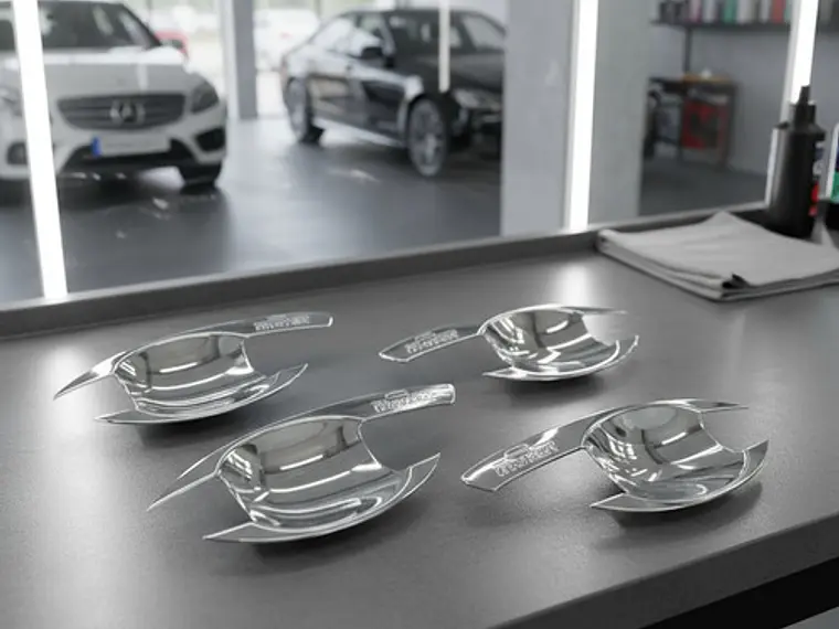 Set 4 Fondos Manillas Cromadas Mitsubishi L200 2007 - 2015  6