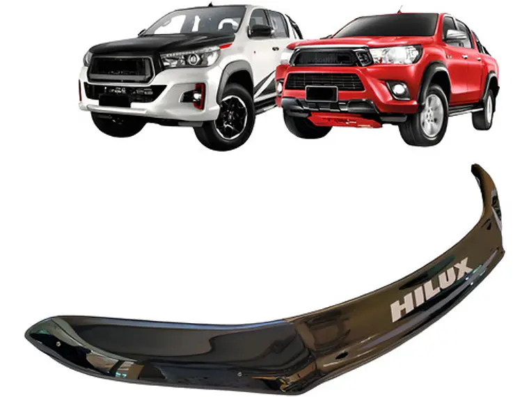 Deflector Capot Negro Con Logo Toyota Hilux Rocco  2020-2022 1