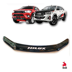 Deflector Capot Negro Con Logo Toyota Hilux Rocco  2020-2022