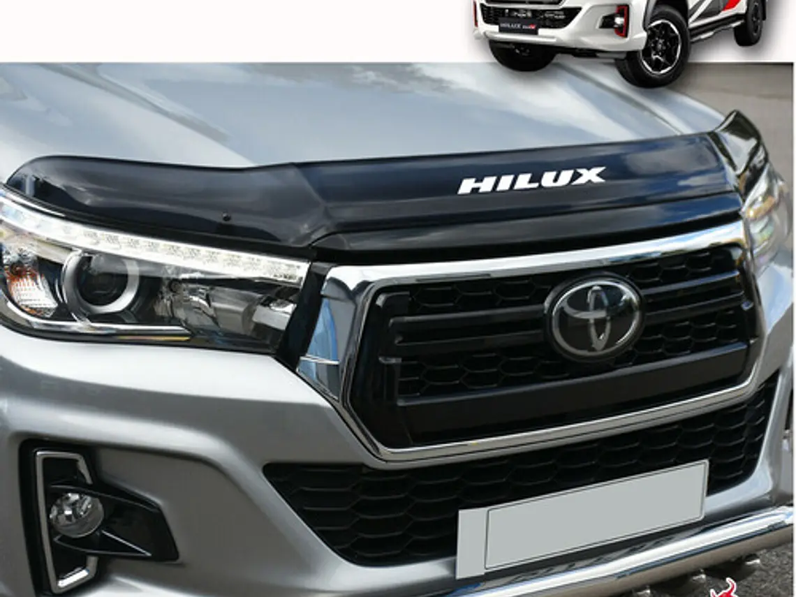 Deflector Capot Negro Con Logo Toyota Hilux Rocco  2020-2022 5