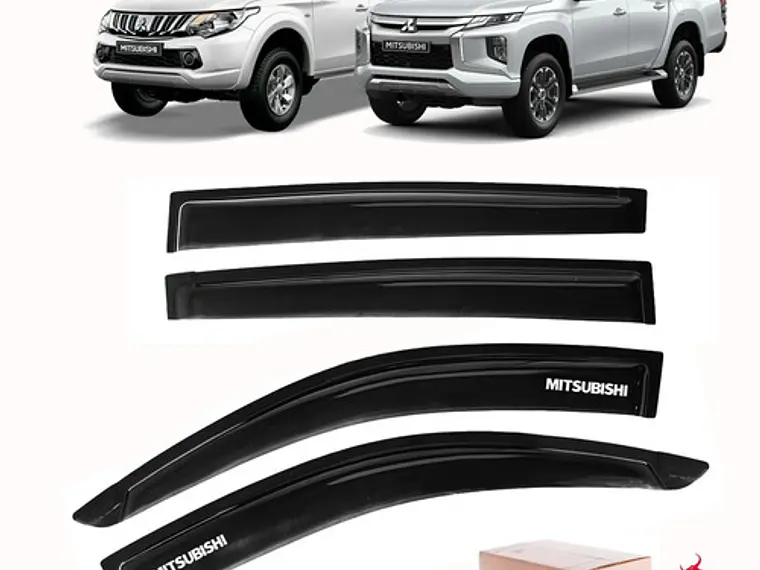 Aletas Bota Aguas Negras Con Logo Mitsubishi L200 2016 -2022 2