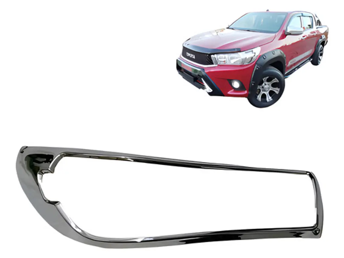 Biseles Cromados Focos Delanteros Toyota Hilux Revo 2016+  1