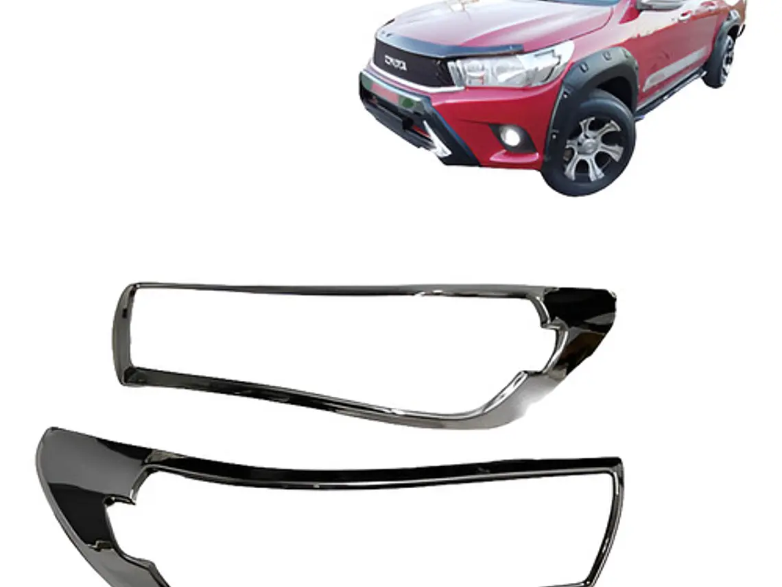 Biseles Cromados Focos Delanteros Toyota Hilux Revo 2016+  2