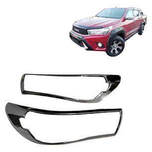 Biseles Cromados Focos Delanteros Toyota Hilux Revo 2016+ 