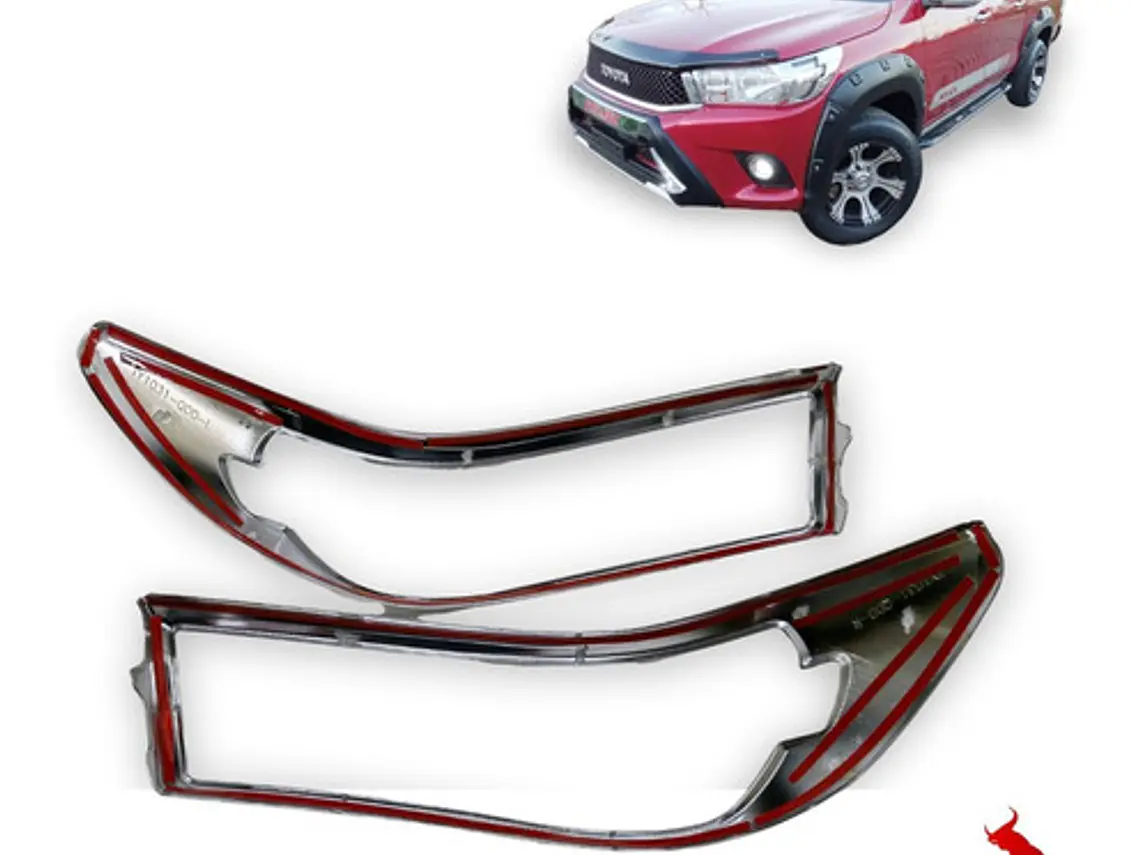 Biseles Cromados Focos Delanteros Toyota Hilux Revo 2016+  4