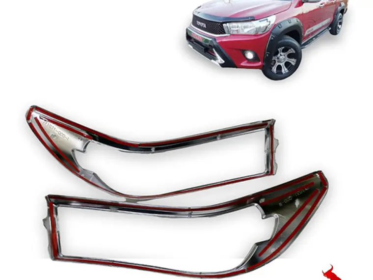 Biseles Cromados Focos Delanteros Toyota Hilux Revo 2016+  4