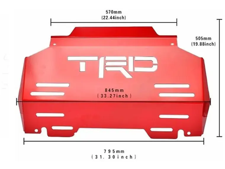 Cubre Carter Tapa Motor Trd Toyota Hilux Revo 2016 - 2020 3