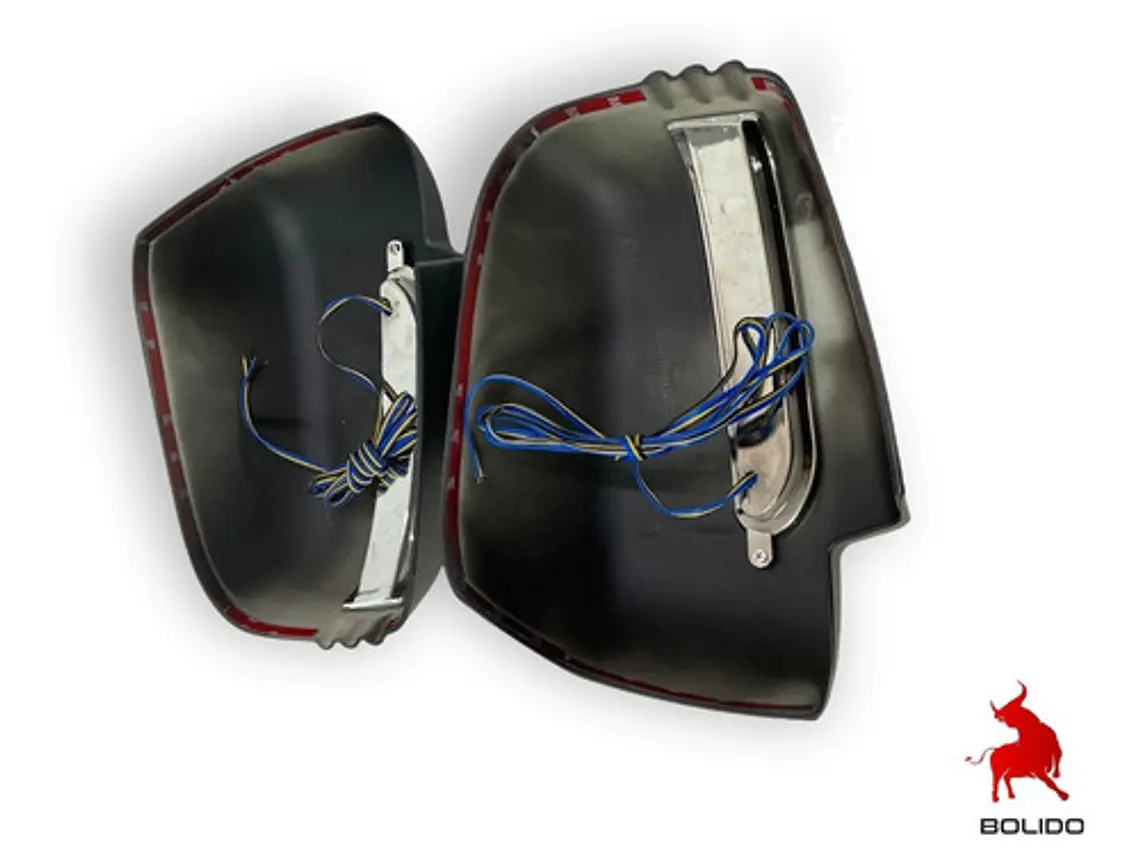 Cubre Espejo Negro  Con Luz Led Mitsubishi L200  2008-15 4