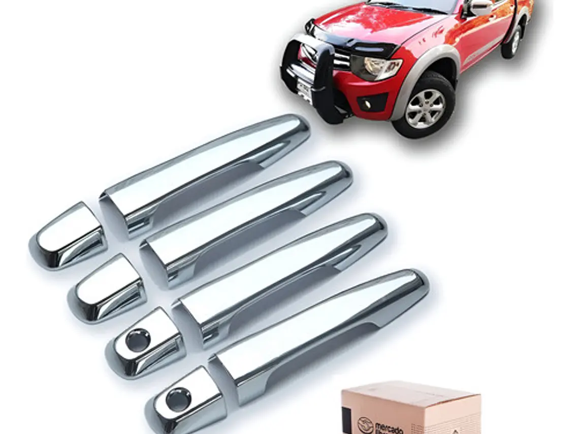 Kit 4 Cubre Manillas Cromados Mitsubishi L200 2007 - 2015  1