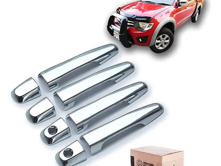 Kit 4 Cubre Manillas Cromados Mitsubishi L200 2007 - 2015  1