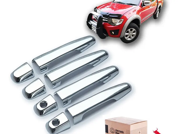 Kit 4 Cubre Manillas Cromados Mitsubishi L200 2007 - 2015  3