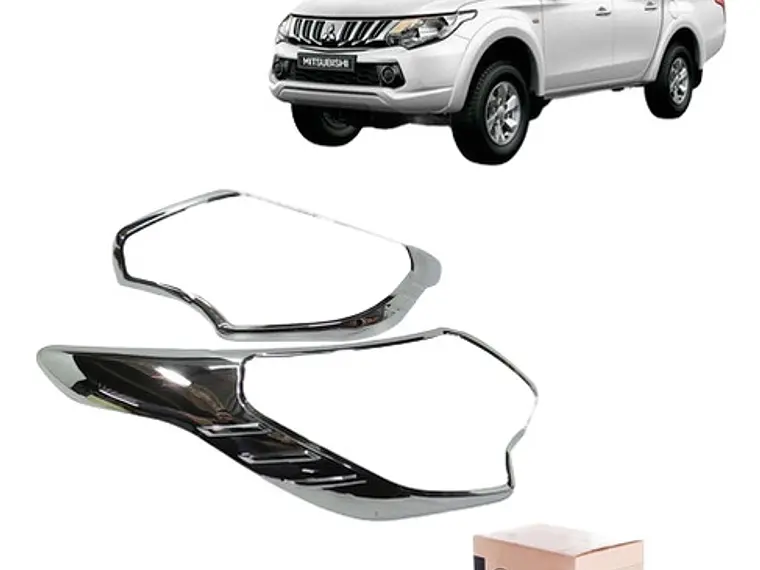 Kit Biseles Cromados Focos Delanteros Mitsubishi L200 2016+ 1
