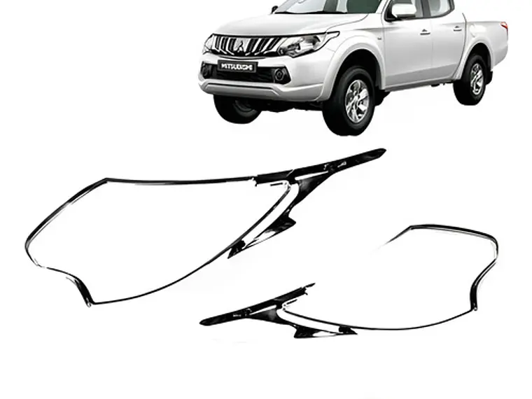 Kit Biseles Cromados Focos Delanteros Mitsubishi L200 2016+ 2