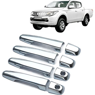Set Bisel Cubre Manillas Cromadas Mitsubishi New L200 2016 +