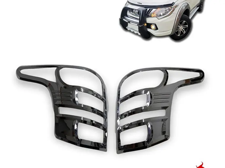 Kit Biseles Cromados Focos Traseros Mitsubishi L200 2016+ 2
