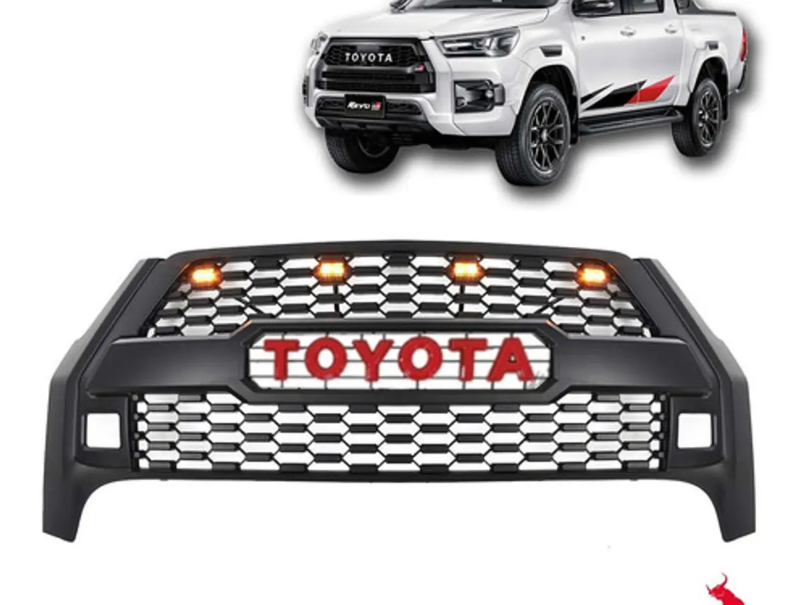 Mascara Rejilla  Led Toyota Hilux Rocco Con Logo  2022 1
