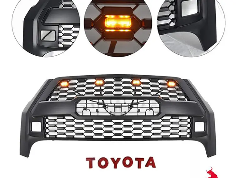 Mascara Rejilla  Led Toyota Hilux Rocco Con Logo  2022 3