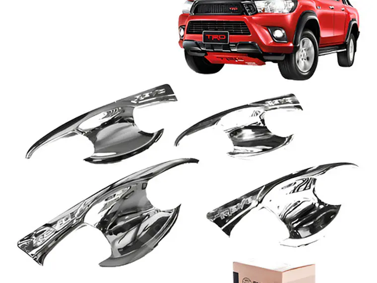 Set 4 Fondo Manillas Cromadas Toyota Hilux 2016 - 2020  1