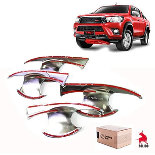 Set 4 Fondo Manillas Cromadas Toyota Hilux 2016 - 2020 