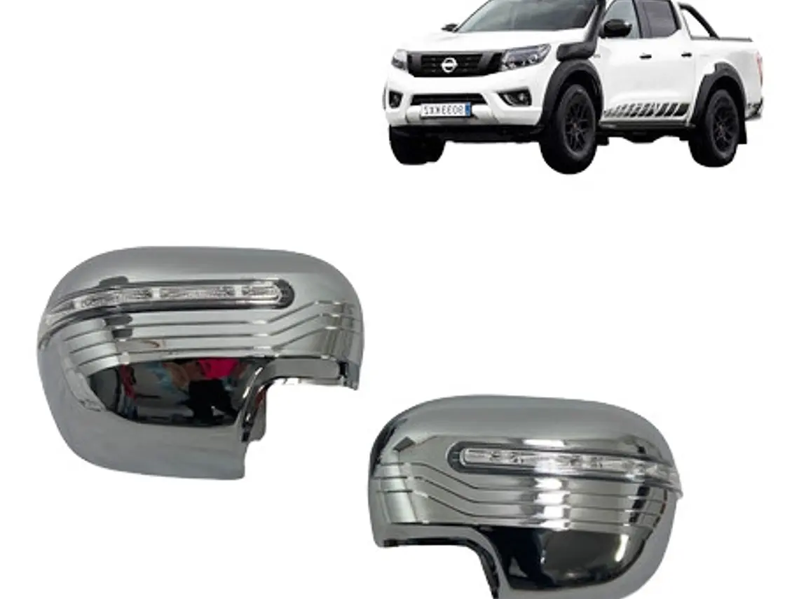 Cubre Espejo Cromado Con Luz Led Nissan Np 300 2016-2020 2