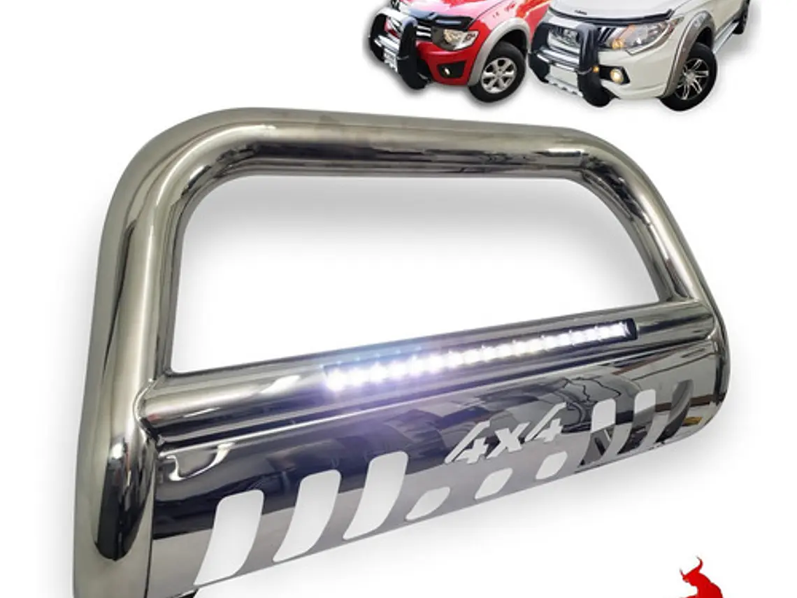Defensa Acero Inoxidable 4x4 Led Mitsubishi L200 2007-22 1
