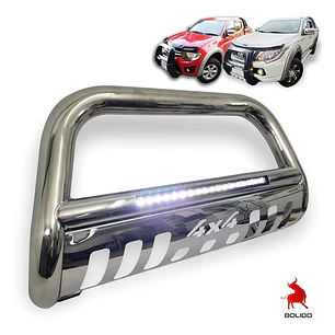 Defensa Acero Inoxidable 4x4 Led Mitsubishi L200 2007-22