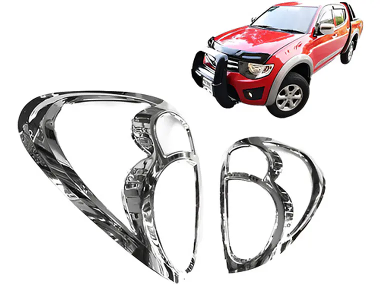 Biseles Cromados Focos Traseros Mitsubishi L200 2007 - 2015  1