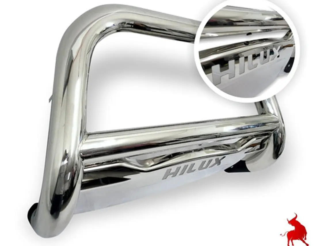 Defensa Bumper Acero Inoxidable Logo Toyota Hilux 2006 -2016 1