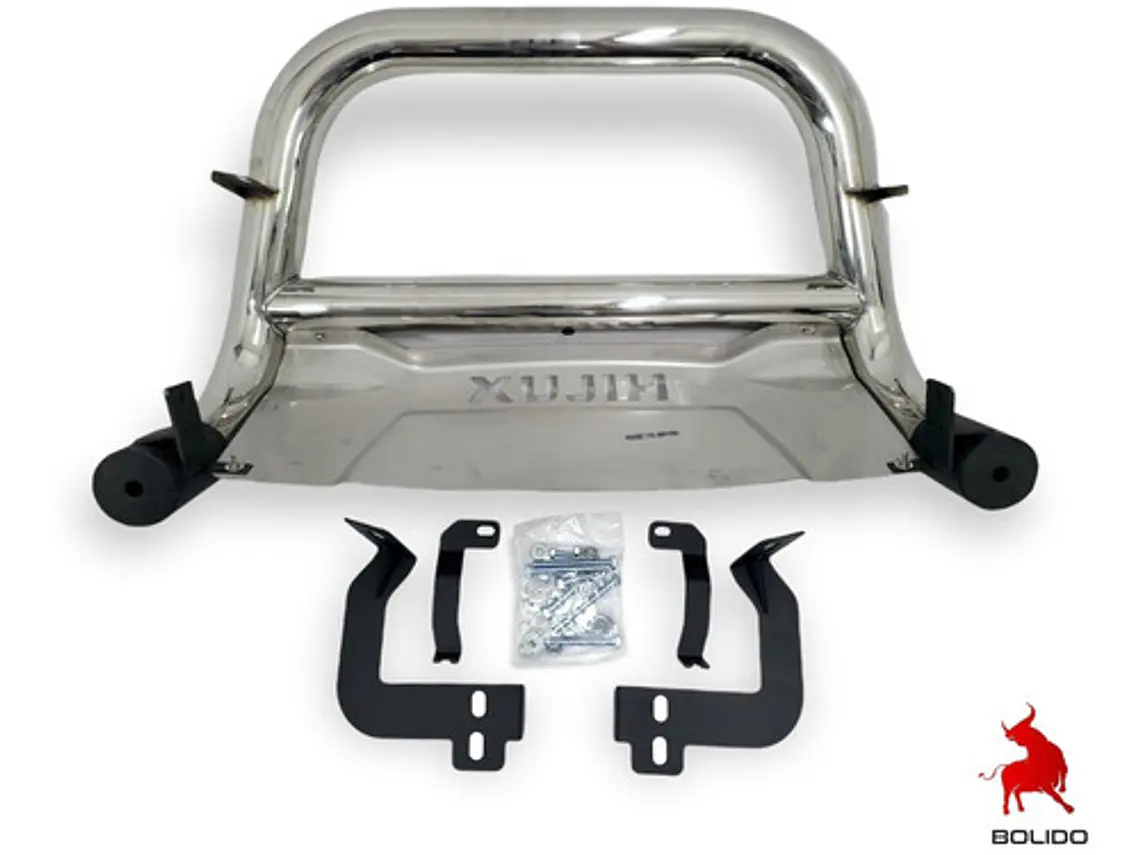 Defensa Bumper Acero Inoxidable Logo Toyota Hilux 2006 -2016 3