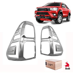 Set Biseles Cromados Focos Traseros Toyota Hilux Revo 2016+ 