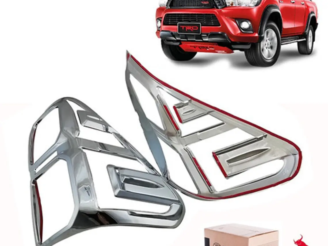 Set Biseles Cromados Focos Traseros Toyota Hilux Revo 2016+  2