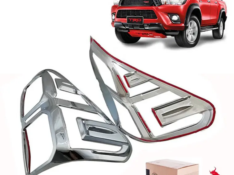 Set Biseles Cromados Focos Traseros Toyota Hilux Revo 2016+  2