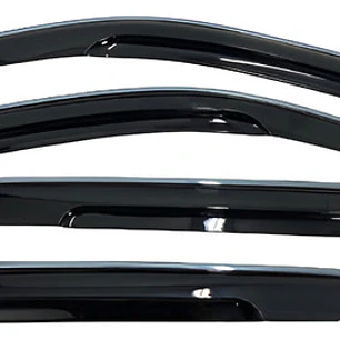 Kit Aletas Botaaguas Negros Cromados Toyota Hilux 06-16 