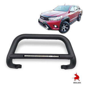 Defensa Metalica Negra Con Led Toyota Hilux Revo 2016-2022