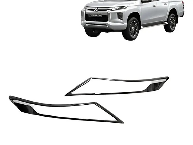 Biseles Cromados Focos Delanteros  Mitsubishi L200 2019-2022 1