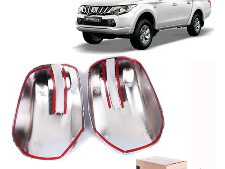 Cubre Espejo Cromado Sin Luz Led Mitsubishi L200 2016-19 3