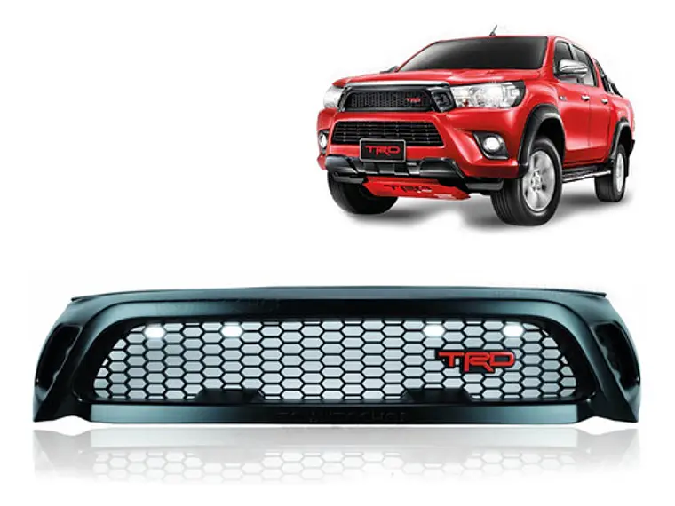 Mascara Rejilla Toyota Hilux Trd Revo Con Led 2016 - 2020 1
