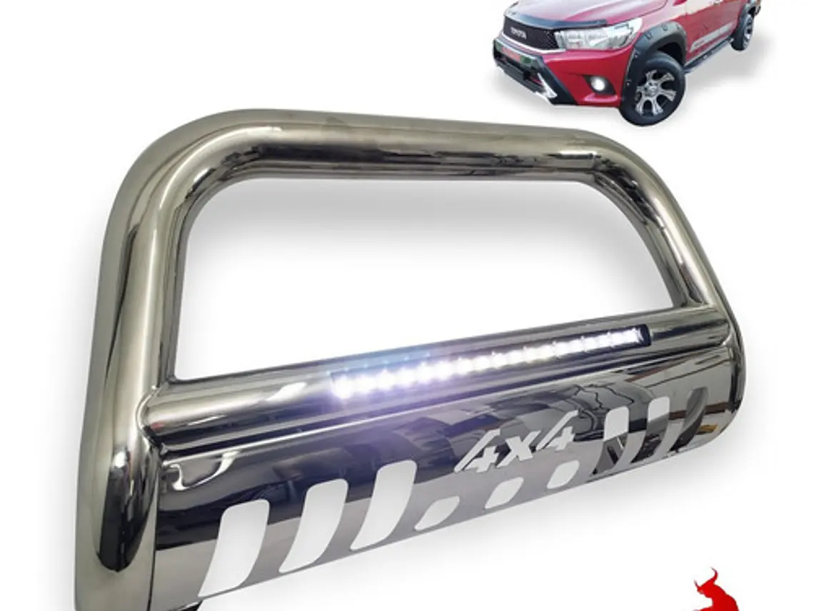 Defensa Acero Inoxidable 4x4 Led Toyota Hilux Revo 2016-22 1