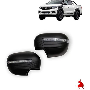 Cubre Espejo Negro Con Luz Led Nissan Np 300 2016-2019