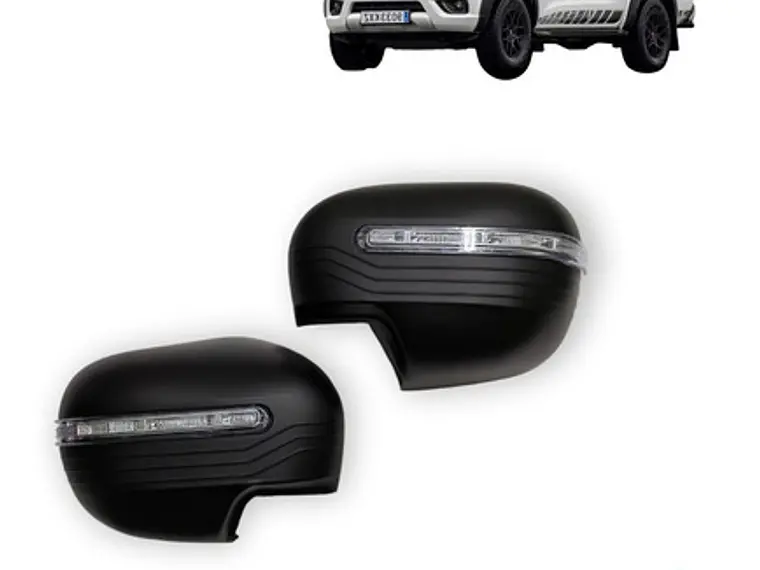 Cubre Espejo Negro Con Luz Led Nissan Np 300 2016-2019 1