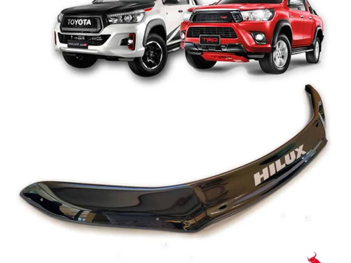 Deflector De Capot Negro Logo Toyota Hilux Revo 2016 - 2022  2