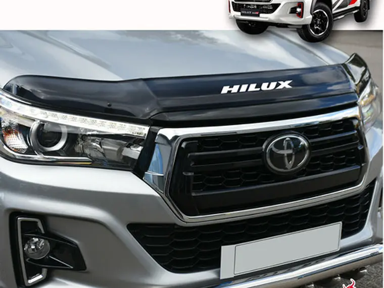 Deflector De Capot Negro Logo Toyota Hilux Revo 2016 - 2022  5