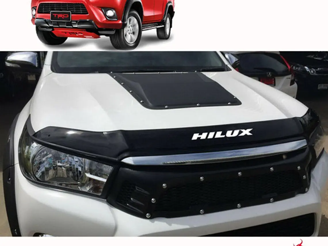 Deflector De Capot Negro Logo Toyota Hilux Revo 2016 - 2022  6