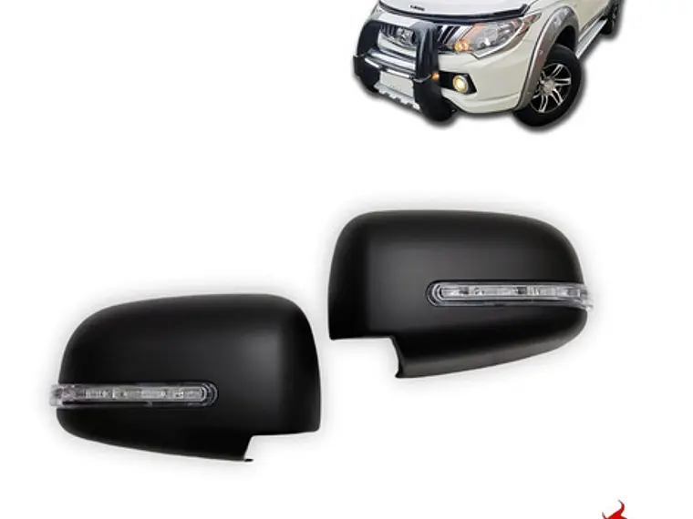 Cubre Espejo Negro  Con Luz Led Mitsubishi L200  2016-19 2
