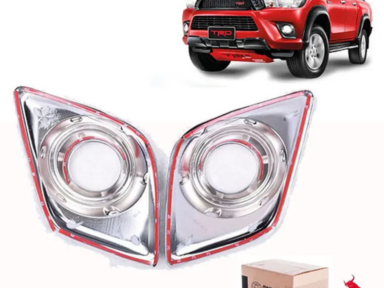 Set Biseles Cromados Neblineros  Toyota Hilux 2016 - 2020  3