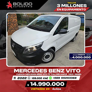 MERCEDES BENS VITO, 1,6 CC Diesel, 2022