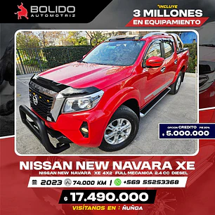 NISSAN NEW NAVARA XE 4x2, Full Mecánica, Diesel, ﻿2,4 cc