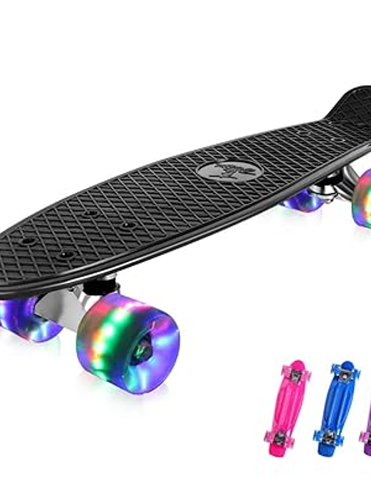 Penny, Patinetas para niños, patineta mini cruiser completa de 22 pulgadas con ruedas iluminadas con LED para adolescentes, adultos y principiantes 1